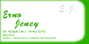 erno jeney business card