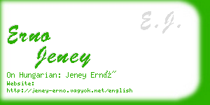 erno jeney business card